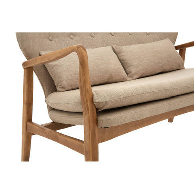 2 Seater Birch Wood Frame Sofa, Stockholm