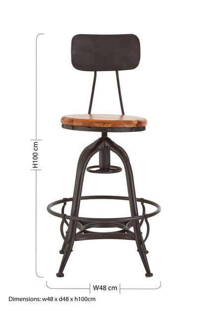 Fir Wood and Metal Bar Chair | New Foundry