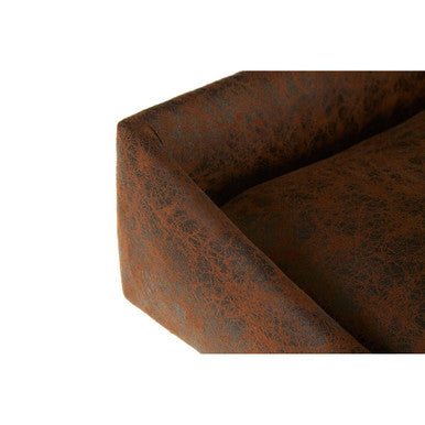 New Foundry Brown Leather Effect Bar Stool