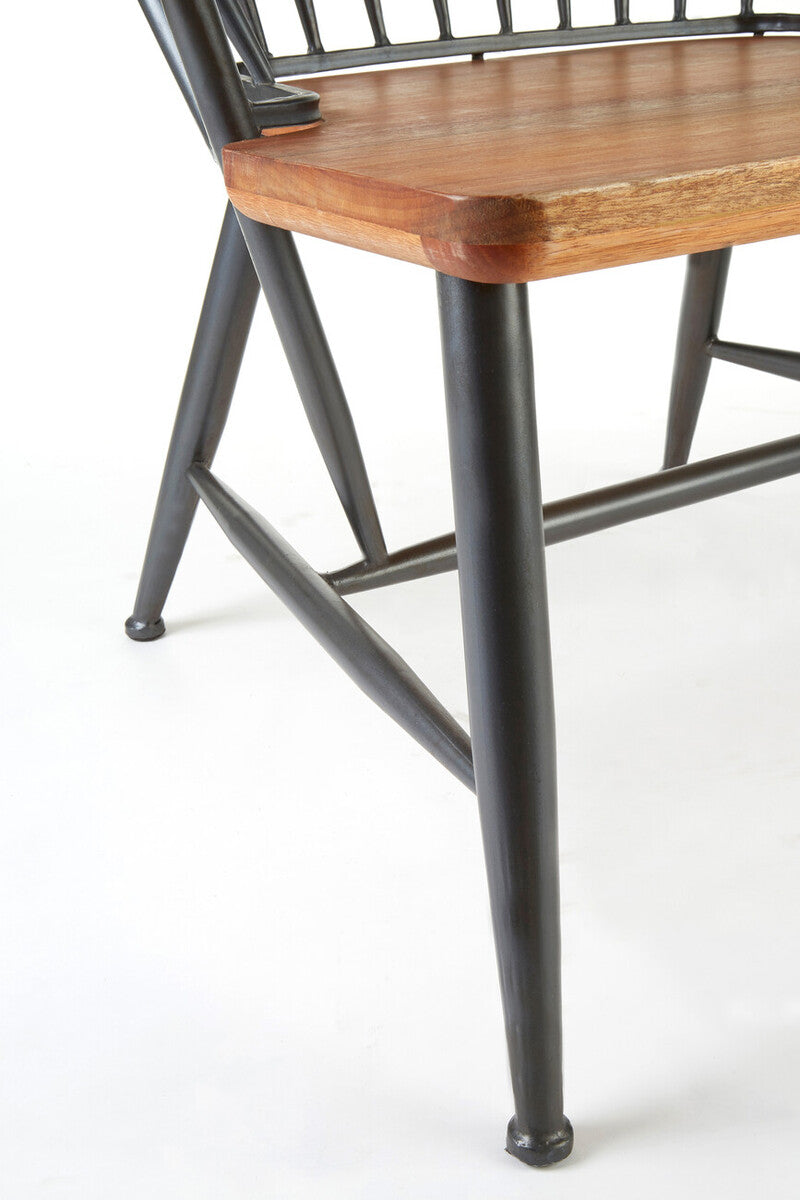 New Foundry Walnut Wood And Metal Armchair