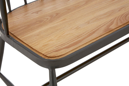 New Foundry Ash Wood And Metal Bench Chair