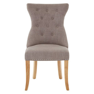 Regents Park Mink Linen Button Tufted Dining Chair