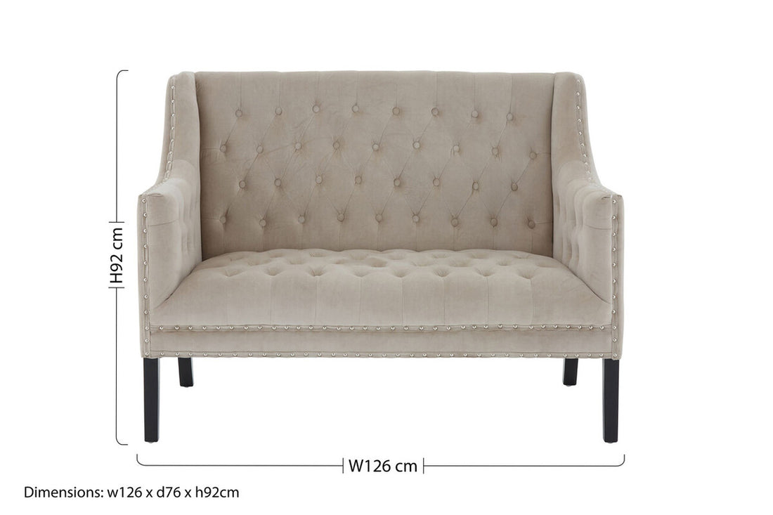 2 Seater Camel Velvet Sofa, Regent Park