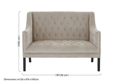 Regent Park Camel Velvet 2 Seat Sofa