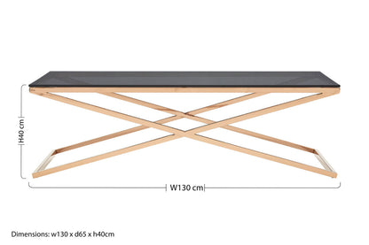 Montril Glass Top Criss Cross Coffee Table