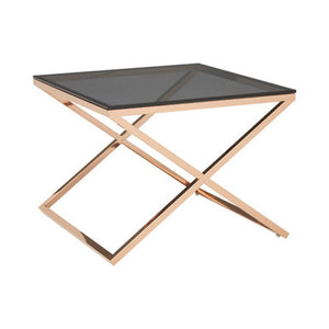 Montril Glass Top Criss Cross End Table