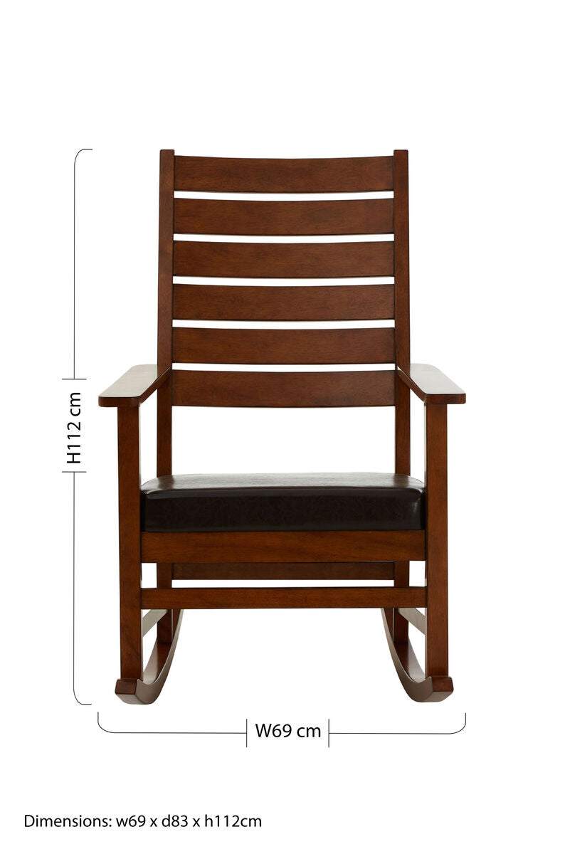 Relax Brown Leather Effect Rocking Chair