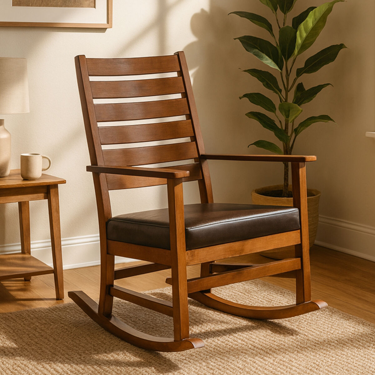 Relax Brown Leather Effect Rocking Chair