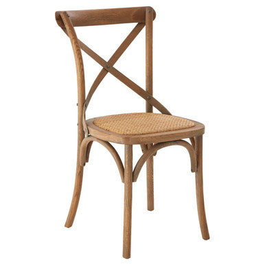 Lyon Grey Oak Wood And Cane Chair Weave Seat