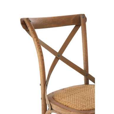 Lyon Grey Oak Wood And Cane Chair Weave Seat