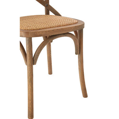 Lyon Grey Oak Wood And Cane Chair Weave Seat