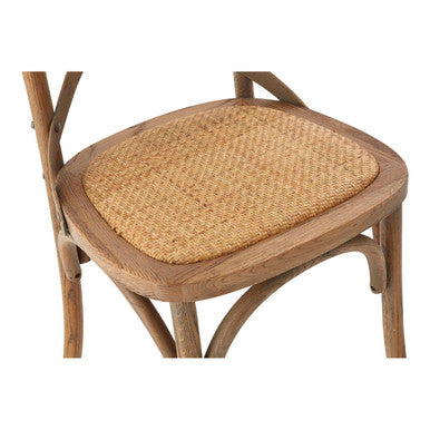 Lyon Grey Oak Wood And Cane Chair Weave Seat