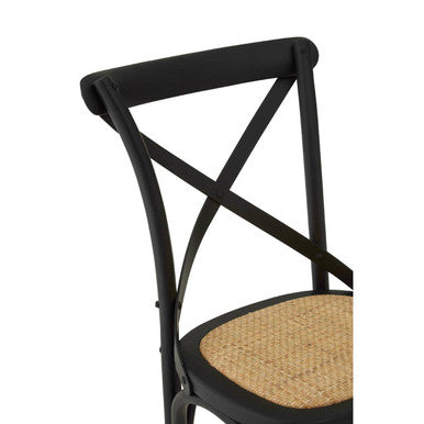 Lyon Black Oak Wood Chair with Weave Seat