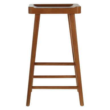 Wooden bar stool on a white background