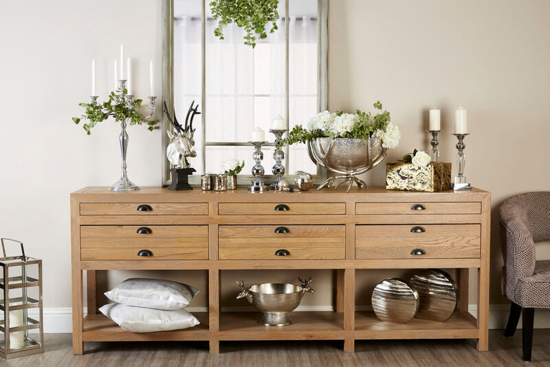 Lyon Grey Oak Wood Sideboard