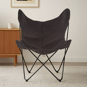 Papillon Black Canvas Butterfly Chair
