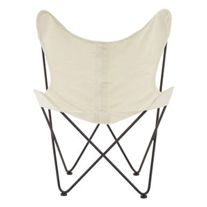 Papillon Ivory Canvas Butterfly Chair