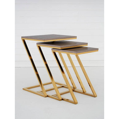 Pacific Faux Snake Skin Nest Of 3 Tables