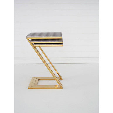 Pacific Faux Snake Skin Nest Of 3 Tables