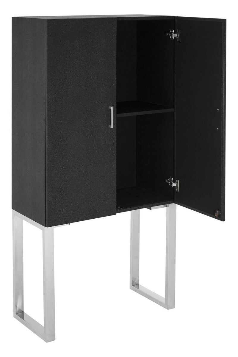 Pacific Black Faux Shark Skin Small Cabinet