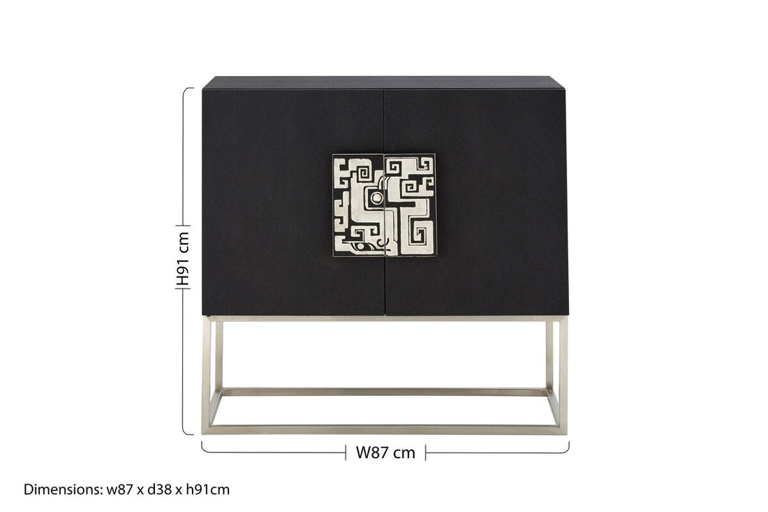 Pacific Black Faux Shark Skin Large Cabinet - image 11