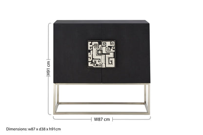 Pacific Black Faux Shark Skin Large Cabinet