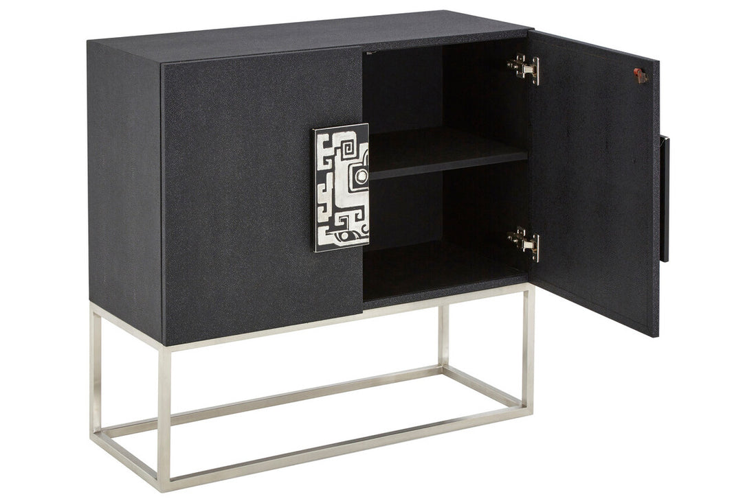 Pacific Black Faux Shark Skin Large Cabinet - image 5