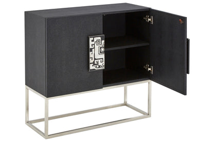 Pacific Black Faux Shark Skin Large Cabinet
