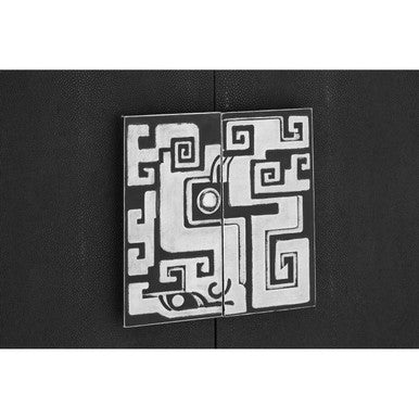 Pacific Black Faux Shark Skin Large Cabinet - image 10