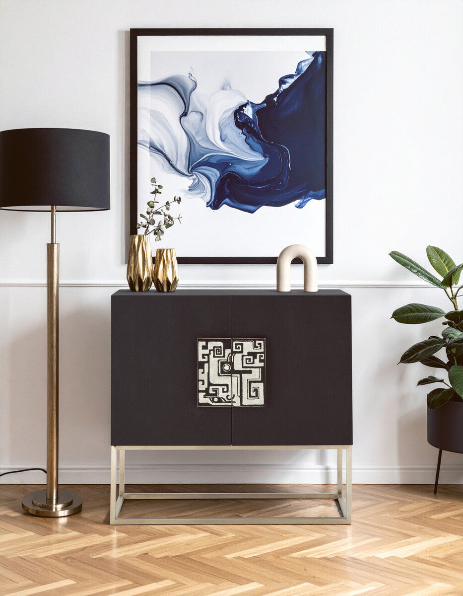 Pacific Black Faux Shark Skin Large Cabinet - image 7