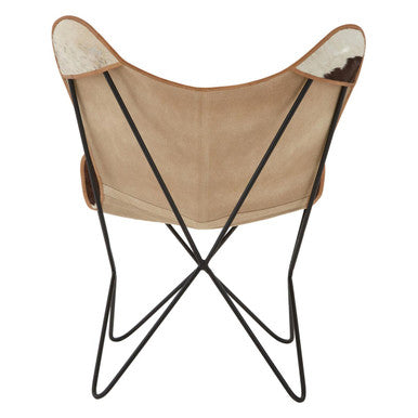 Buffalo Brown Cowhide Butterfly Chair