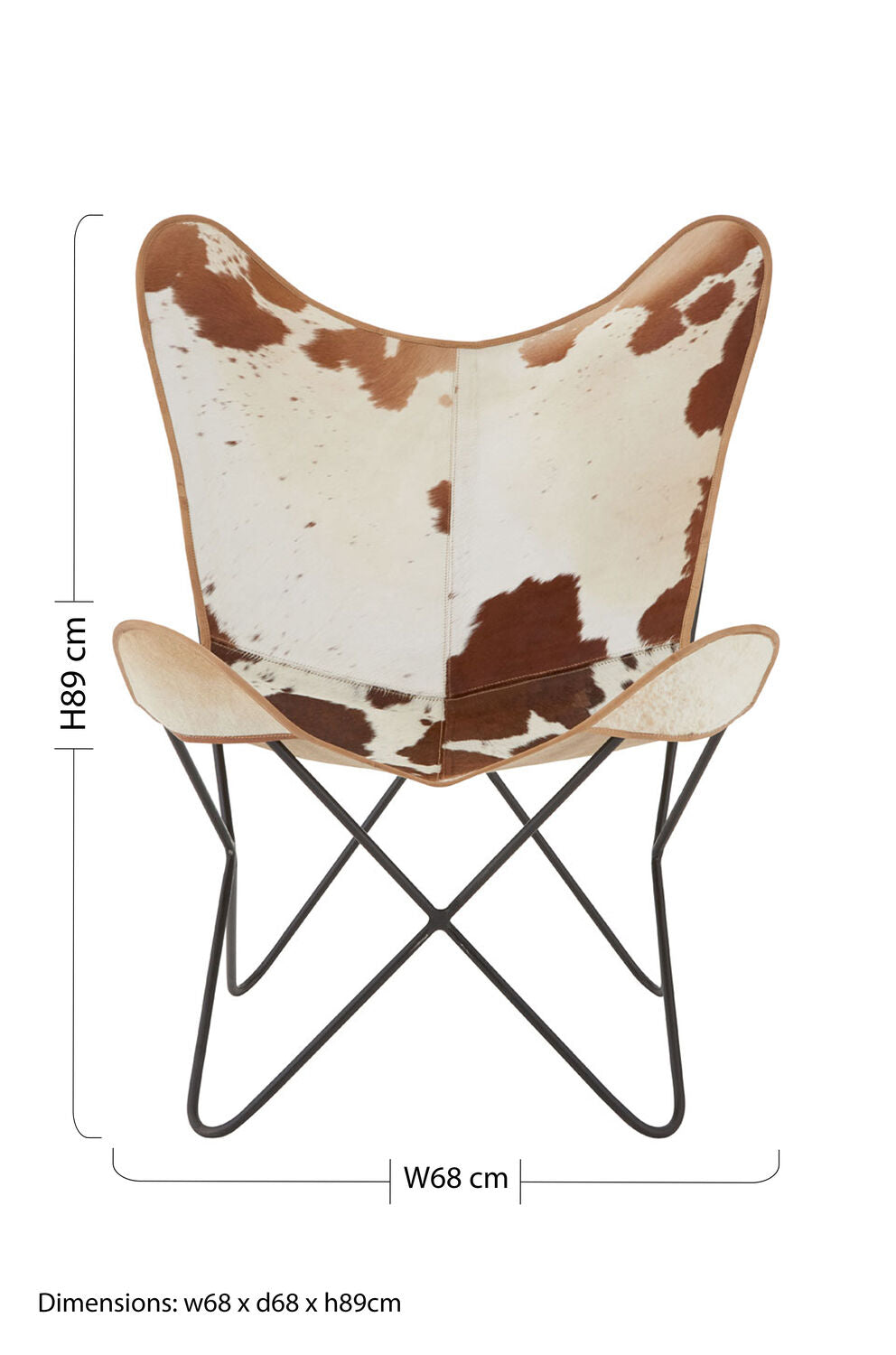 Buffalo Brown Cowhide Butterfly Chair