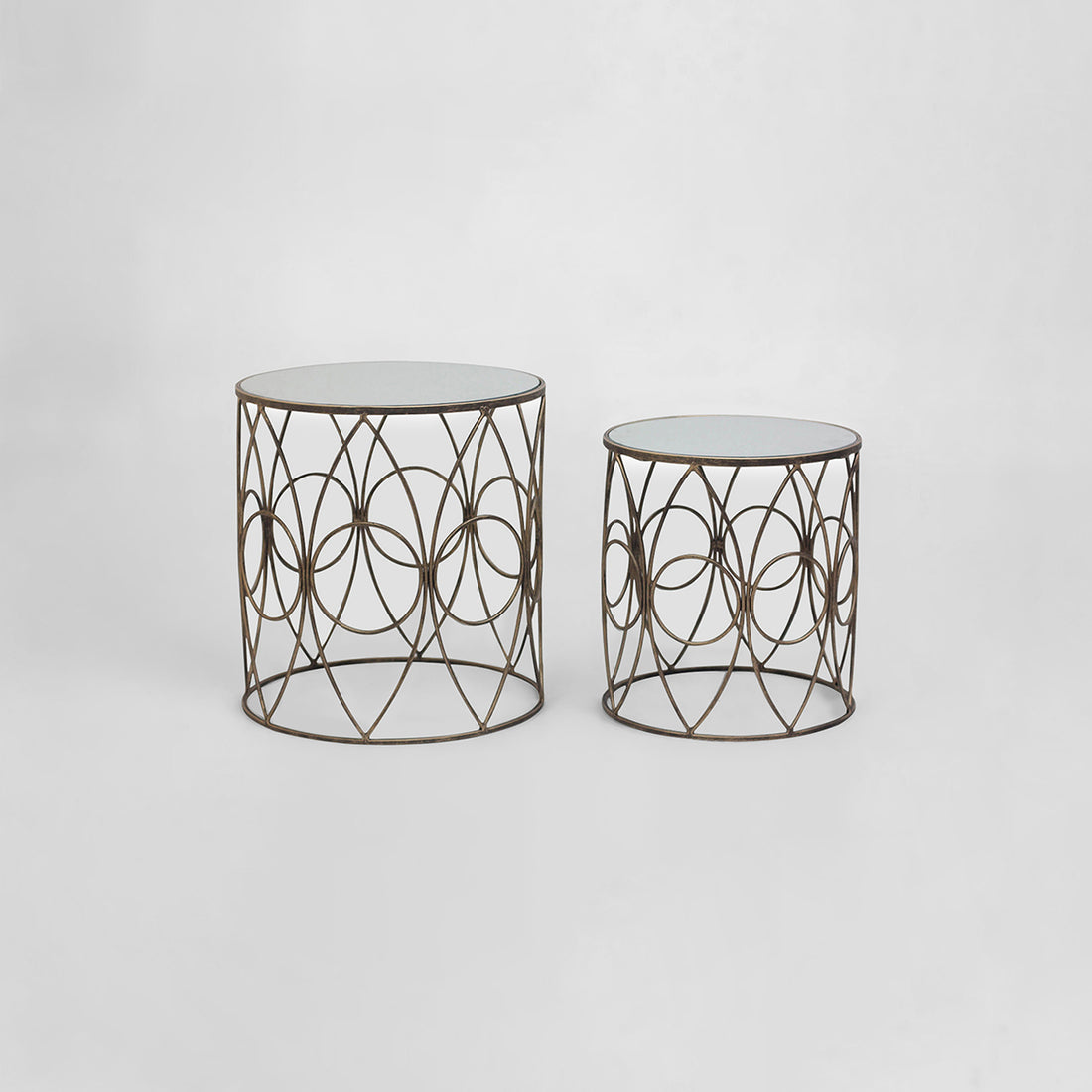 Avantis Set Of Two Antique Frame Round Tables