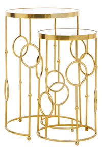 Avantis Set Of Two Gold Metal Tables