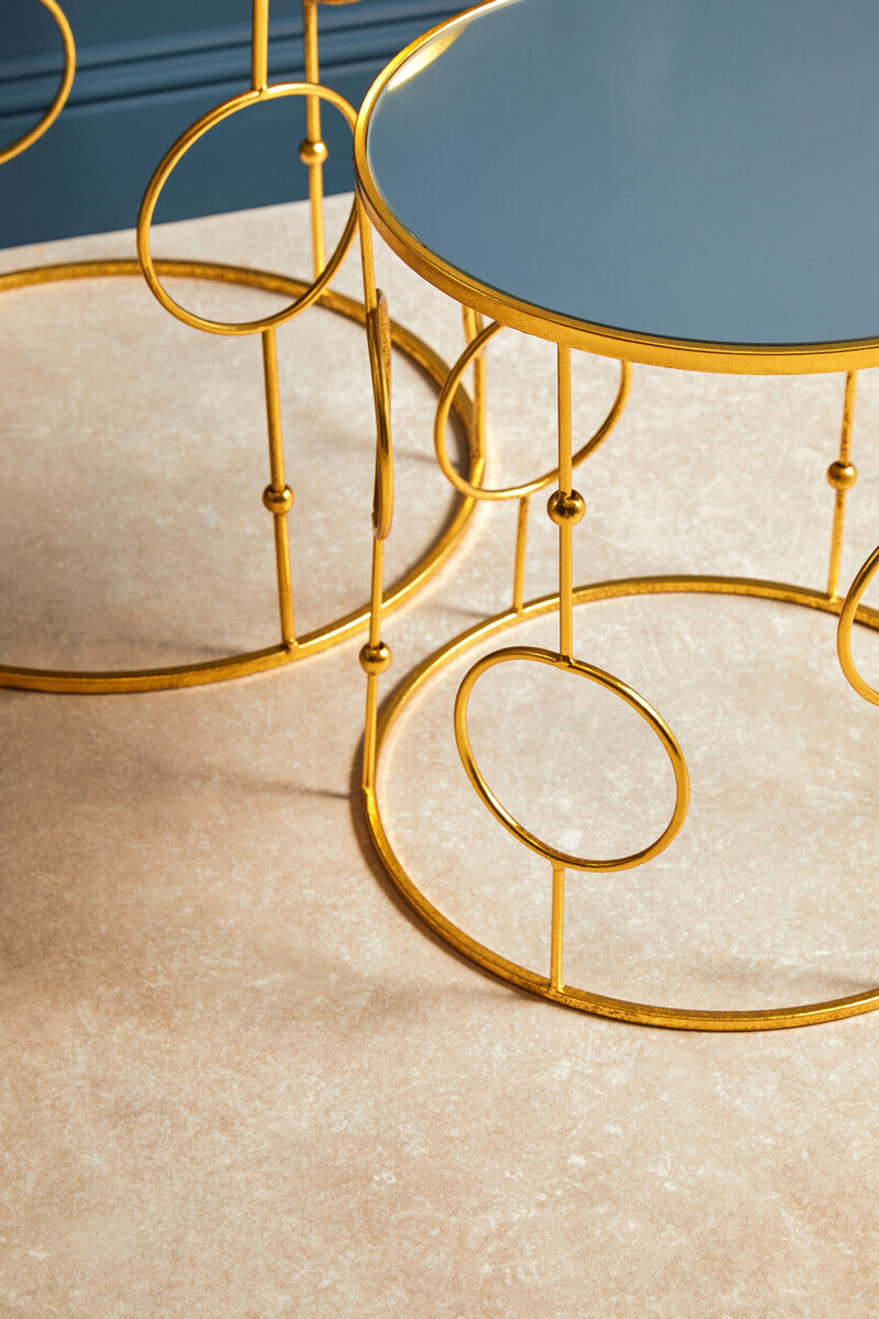 Avantis Set Of Two Gold Metal Tables