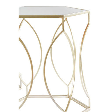 Avantis Set Of 2 Hexagon Champagne Finish Tables