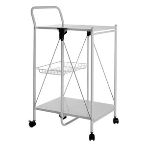 Harlow White Rectangular Folding Kitchen Trolley
