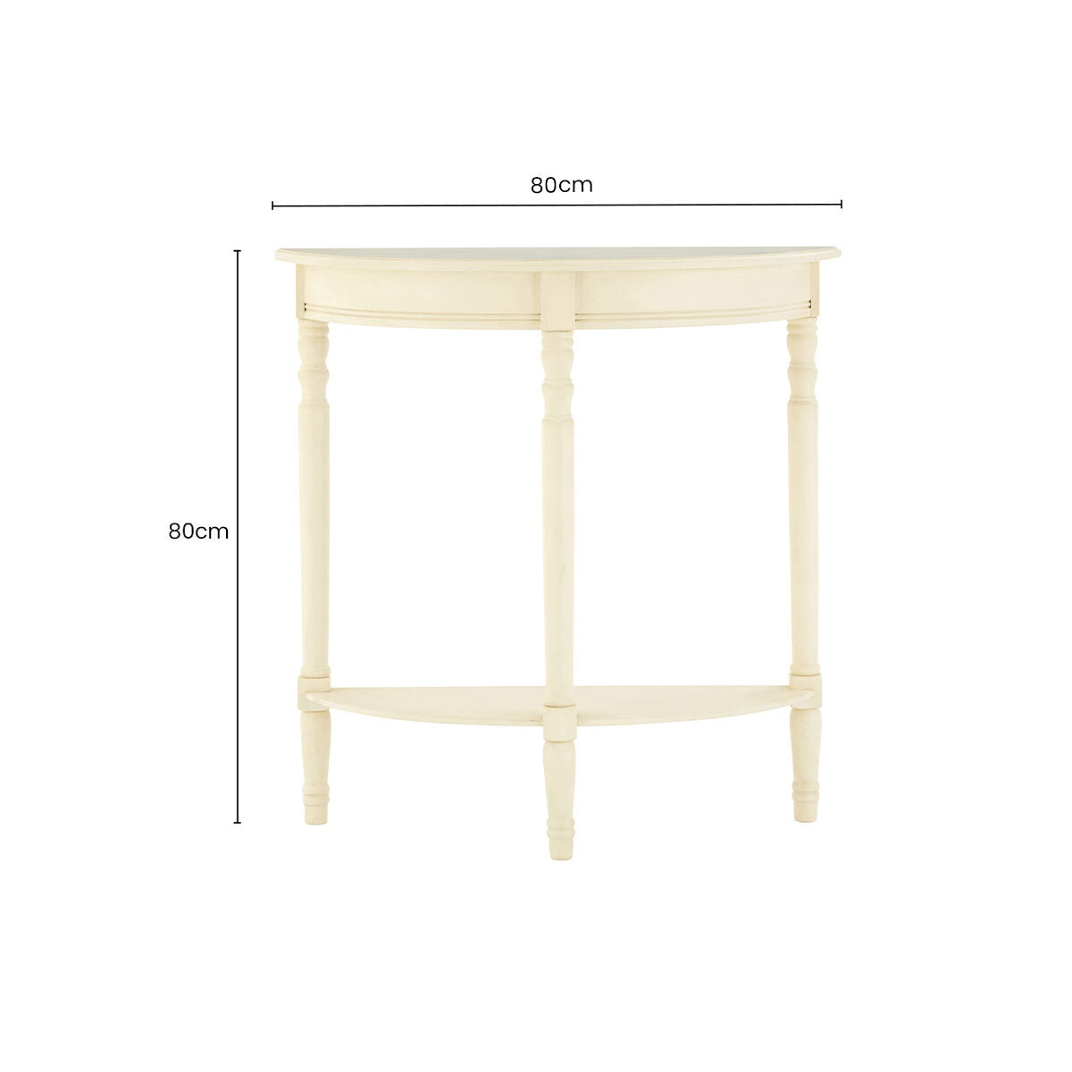 White Wooden Ivory Rounded Console Table | Heritage