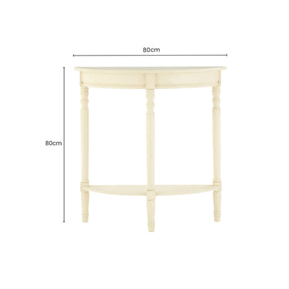 White Wooden Ivory Rounded Console Table | Heritage