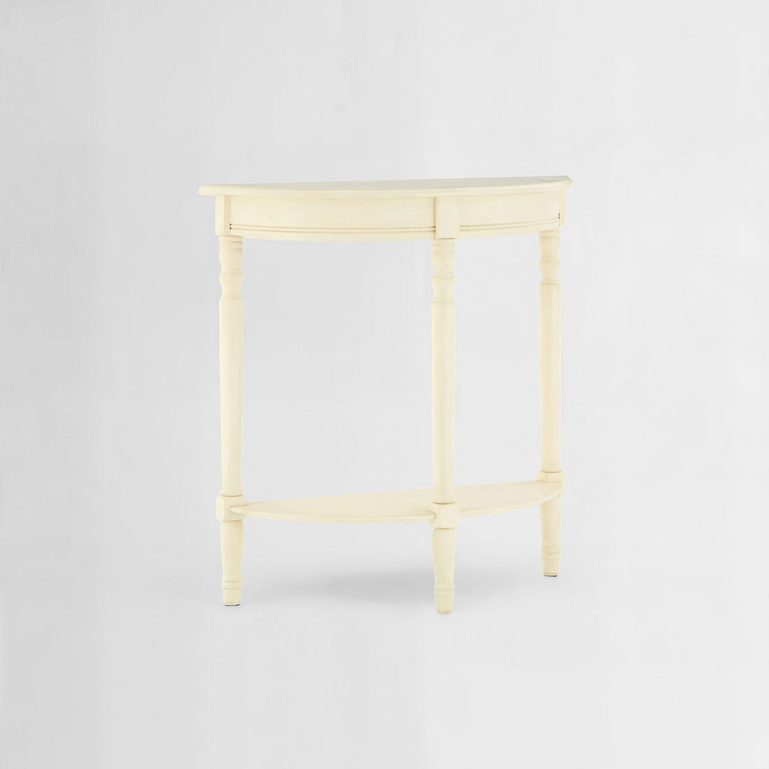 Heritage Antique White Rounded Console Table
