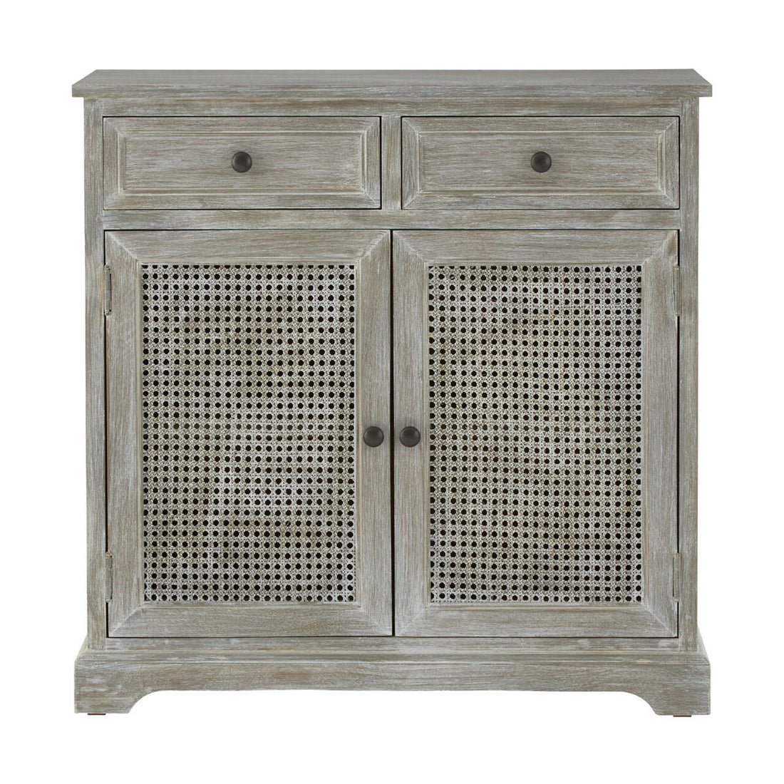 Heritage Natural Wood Washed Finish Lattice Door Cabinet