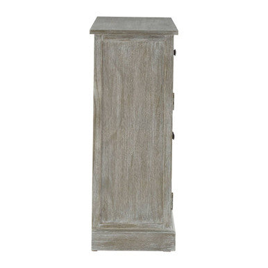 Heritage Natural Wood Washed Finish Lattice Door Cabinet