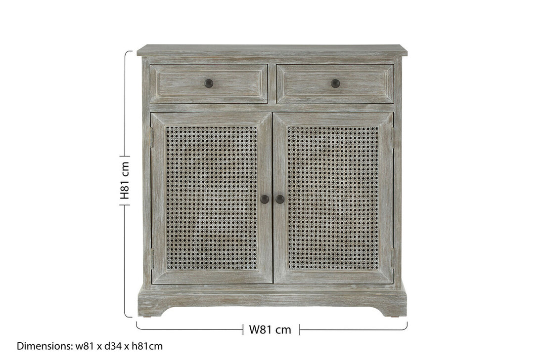 Heritage Grey Wash Lattice Door Cabinet