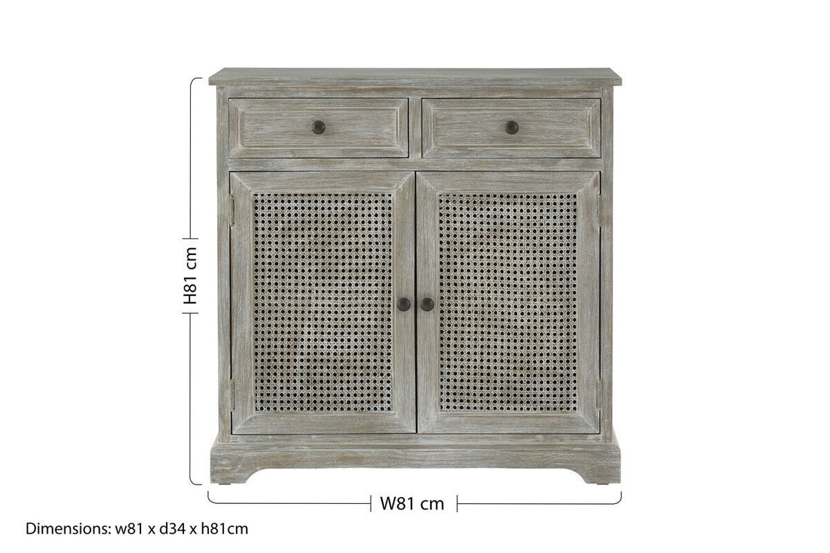 Grey Wash Lattice Two Door Sideboard | Heritage