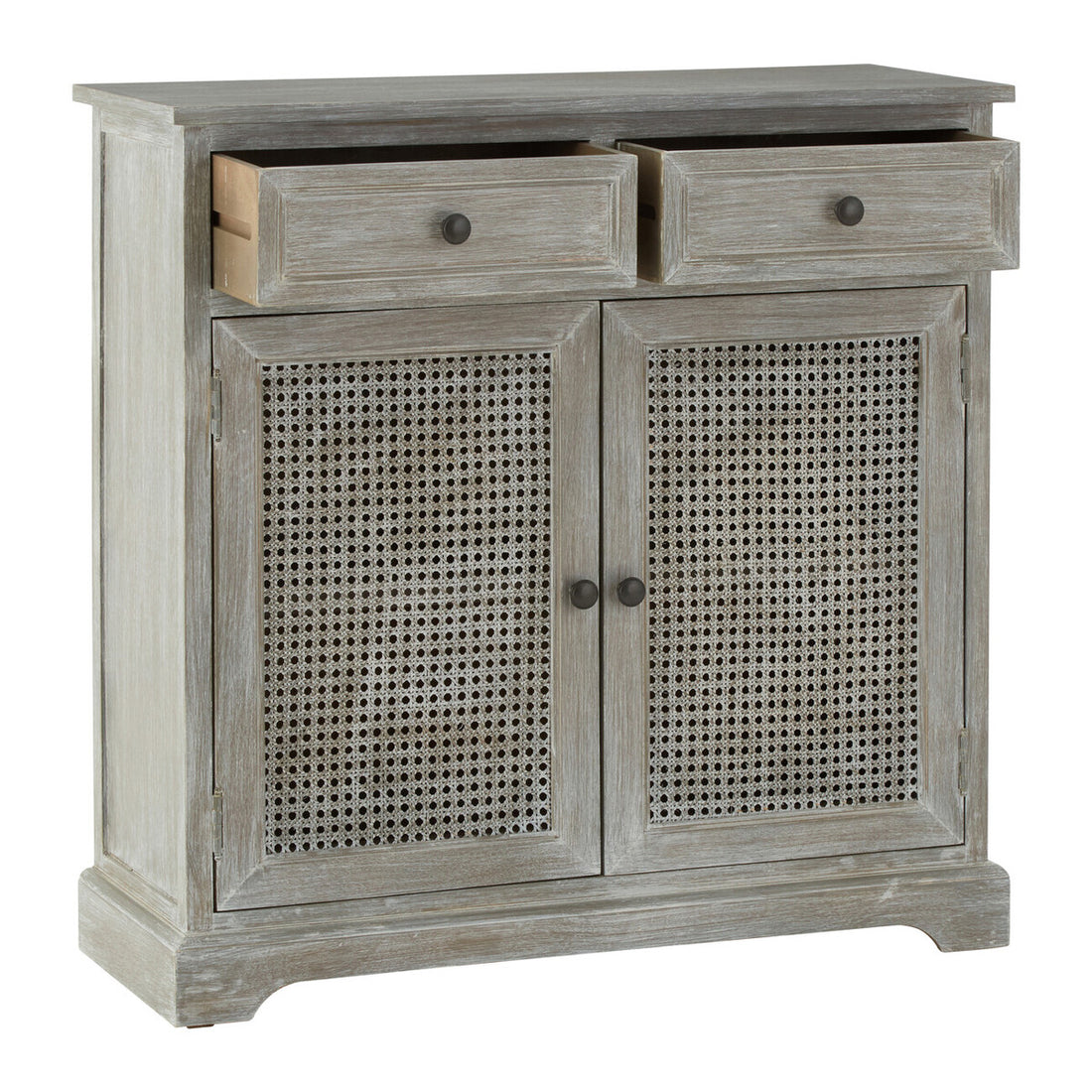 Heritage Grey Wash Lattice Door Cabinet