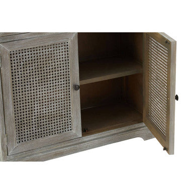 Heritage Natural Wood Washed Finish Lattice Door Cabinet