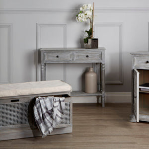 Heritage Two Drawer Grey Wash Rectangular Console Table