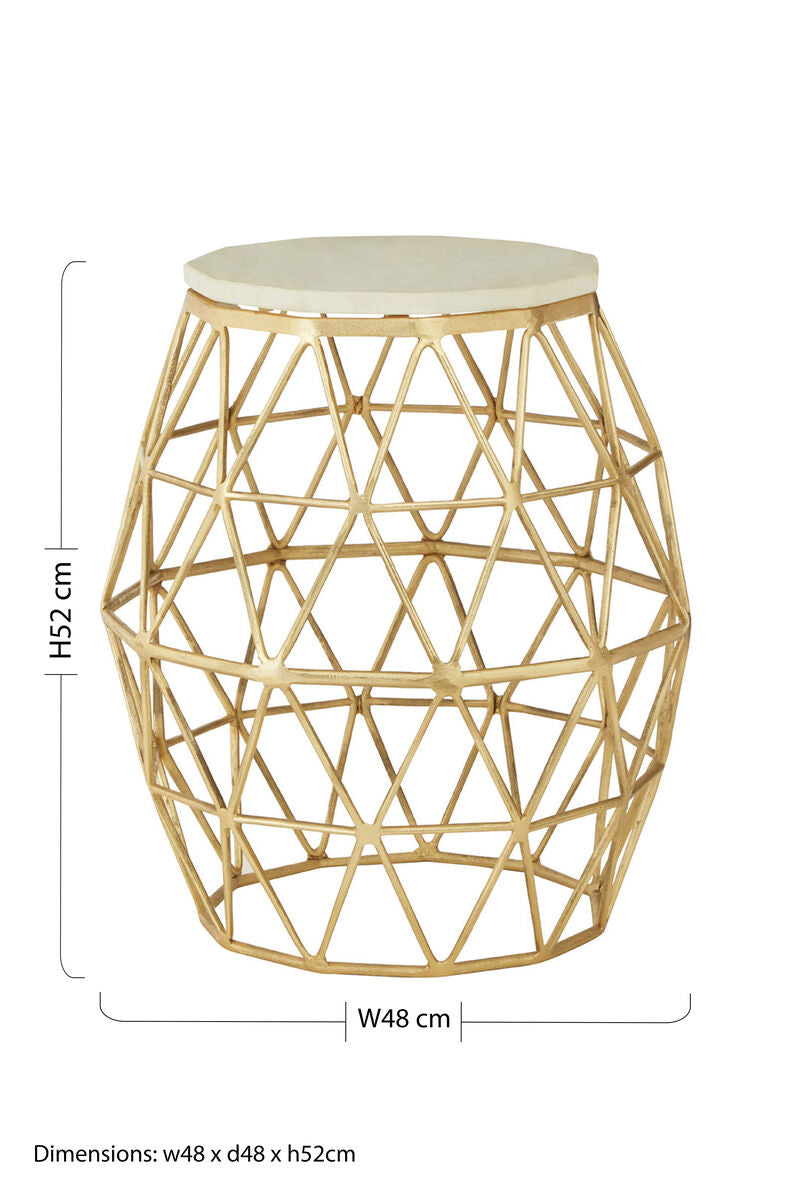 Templar Marble and Gold Finish Side Table - image 5