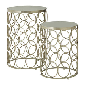 Templar Set Of Two Nickel Side Tables