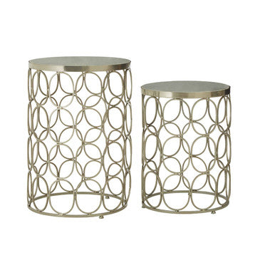 Templar Set Of Two Nickel Side Tables